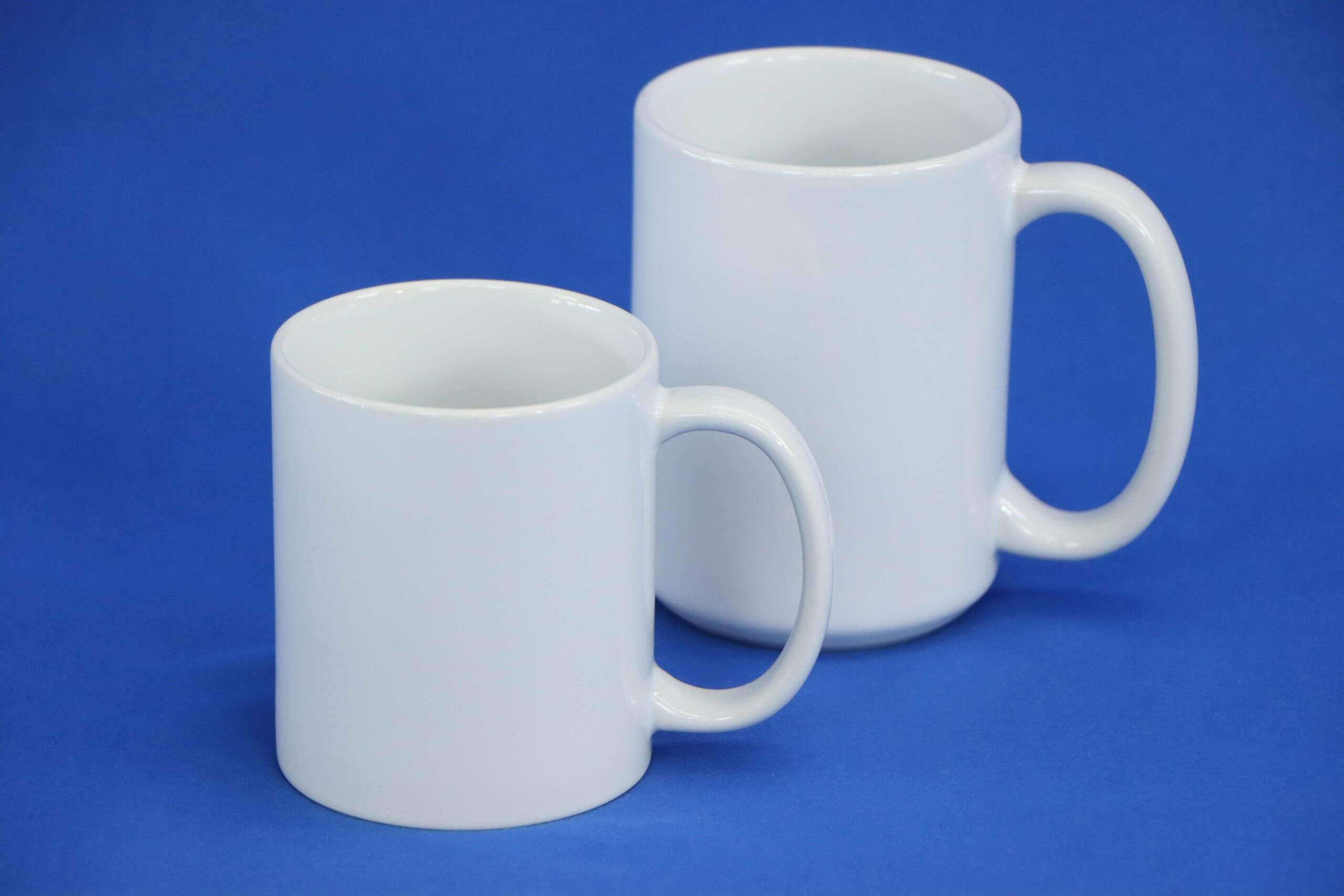 Two 15oz white mugs mockup, Front and Back Mug Mockup